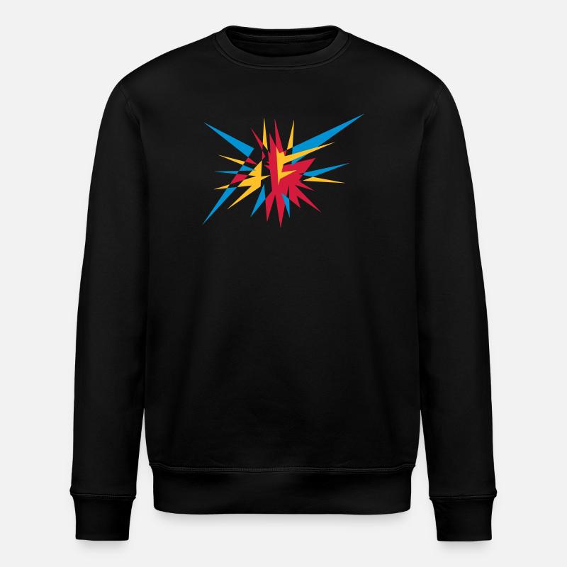 Explosion and rays - Stanley/Stella ROLLER Unisex Organic Sweatshirt - black