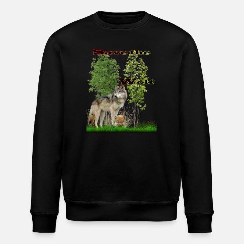 wolf 2 - Stanley/Stella ROLLER Unisex Organic Sweatshirt - black