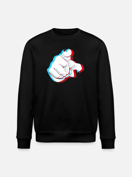 I want YOU - 3D finger - Stanley/Stella ROLLER Unisex Organic Sweatshirt - black