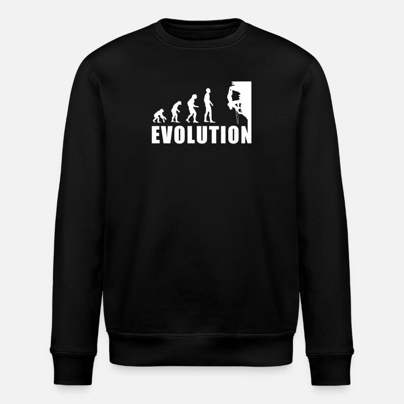 EVOLUTION Climbing Mountaineering Climbing Gift - Stanley/Stella ROLLER Unisex Organic Sweatshirt - black