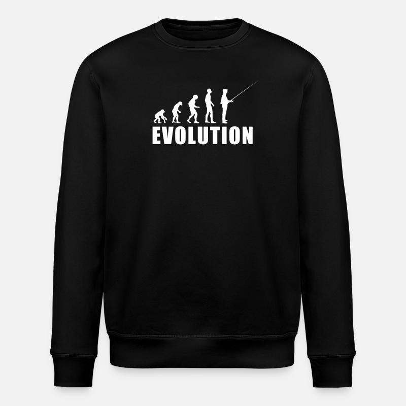 EVOLUTION fisherman angler gift - Stanley/Stella ROLLER Unisex Organic Sweatshirt - black