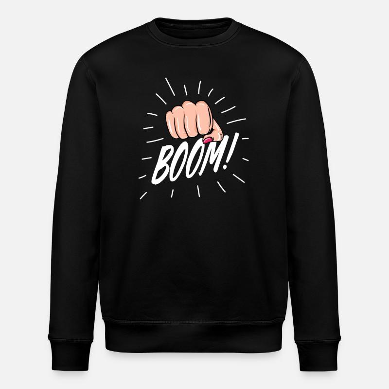Strip Pop mit weiblicher Faust - Stanley/Stella Unisex Bio-Sweatshirt ROLLER - Schwarz