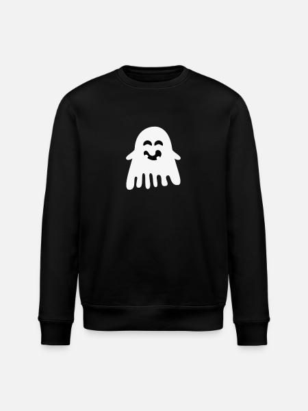 Laughing Ghost – Minimalistisk Halloween - Stanley/Stella økologisk unisex-sweatshirt ROLLER - sort