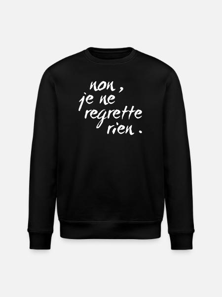 icke, je ne regrette rien - vit - Ekologisk sweatshirt ROLLER unisex från Stanley/Stella - svart