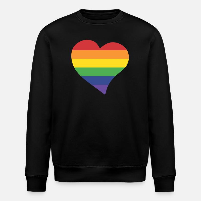 Rainbow heart - Sweat bio ROLLER Stanley/Stella Unisexe - noir