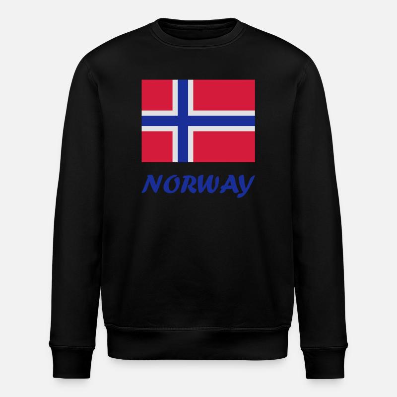 Norwegische Flagge - Stanley/Stella Unisex Bio-Sweatshirt ROLLER - Schwarz