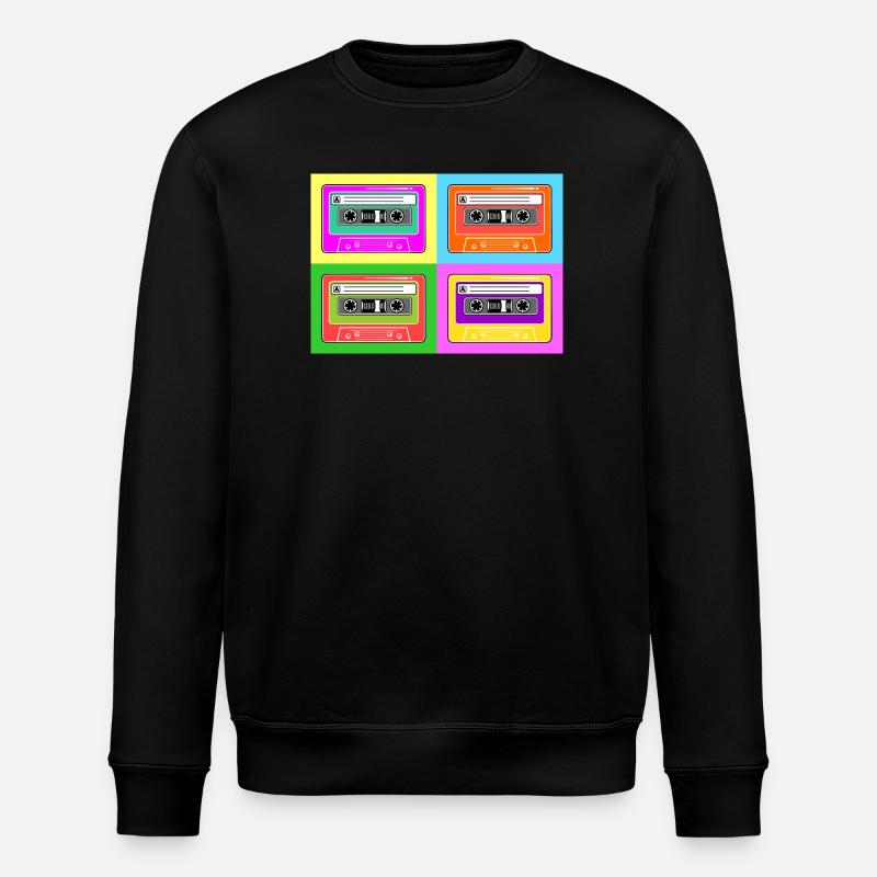 Cassette cassette pop art - Sweat bio ROLLER Stanley/Stella Unisexe - noir