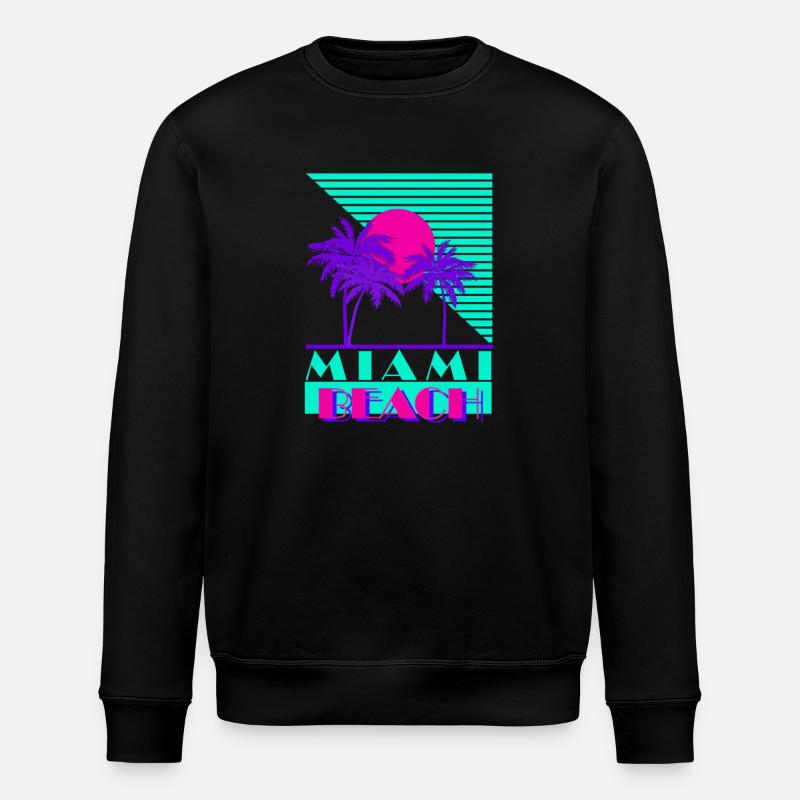 Miami Beach 80s - Stanley/Stella Unisex Bio-Sweatshirt ROLLER - Schwarz