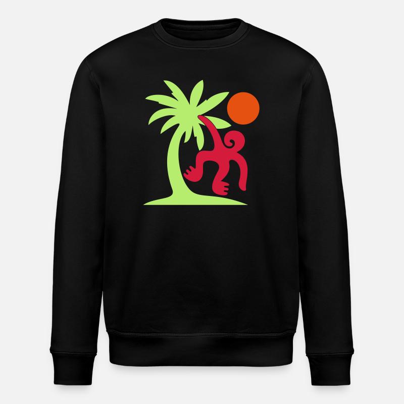 Affe Palme Sonne - Stanley/Stella Unisex Bio-Sweatshirt ROLLER - Schwarz