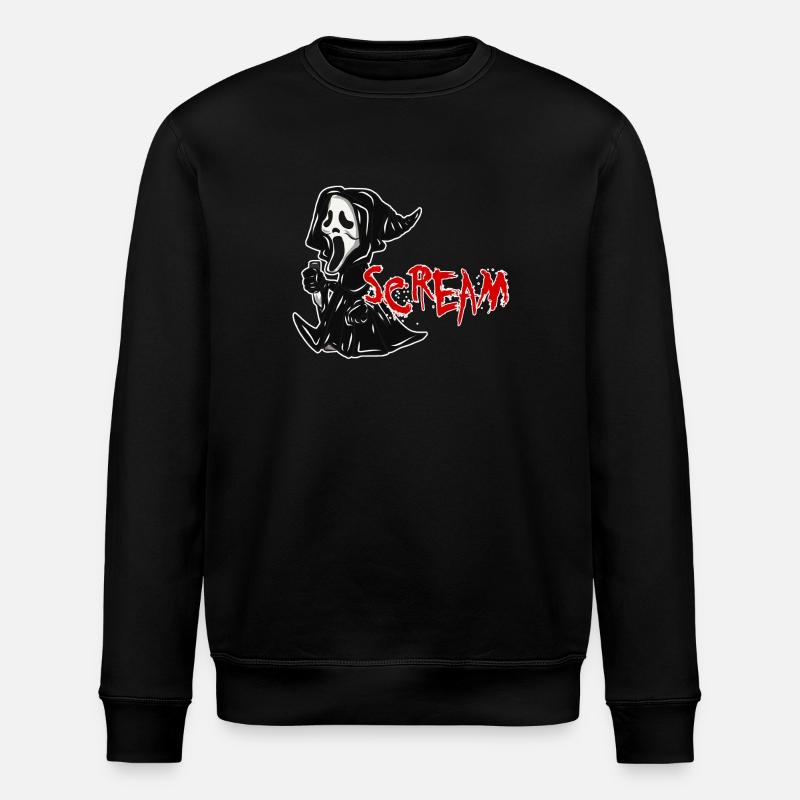 Scream Halloween Gift - Stanley/Stella ROLLER Unisex Organic Sweatshirt - black