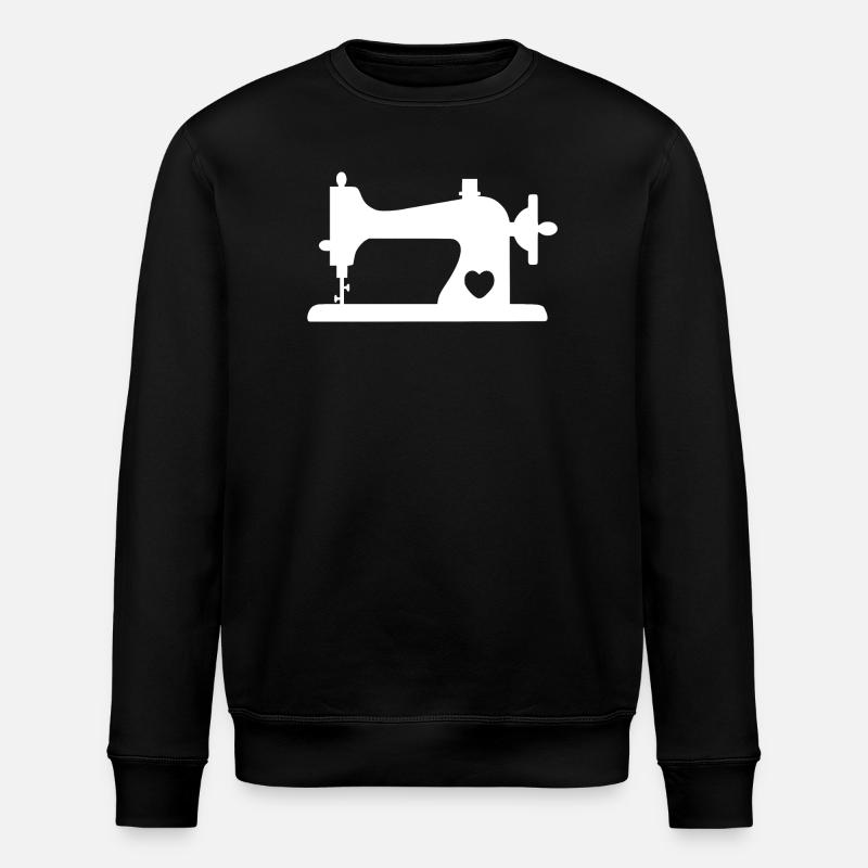 Nähmaschine mit Herz - Stanley/Stella Unisex Bio-Sweatshirt ROLLER - Schwarz