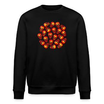 Verrückte Totenköpfe / Crazy Halloween Skulls - Stanley/Stella ROLLER Unisex Organic Sweatshirt - black - Front - Nik (191cm)