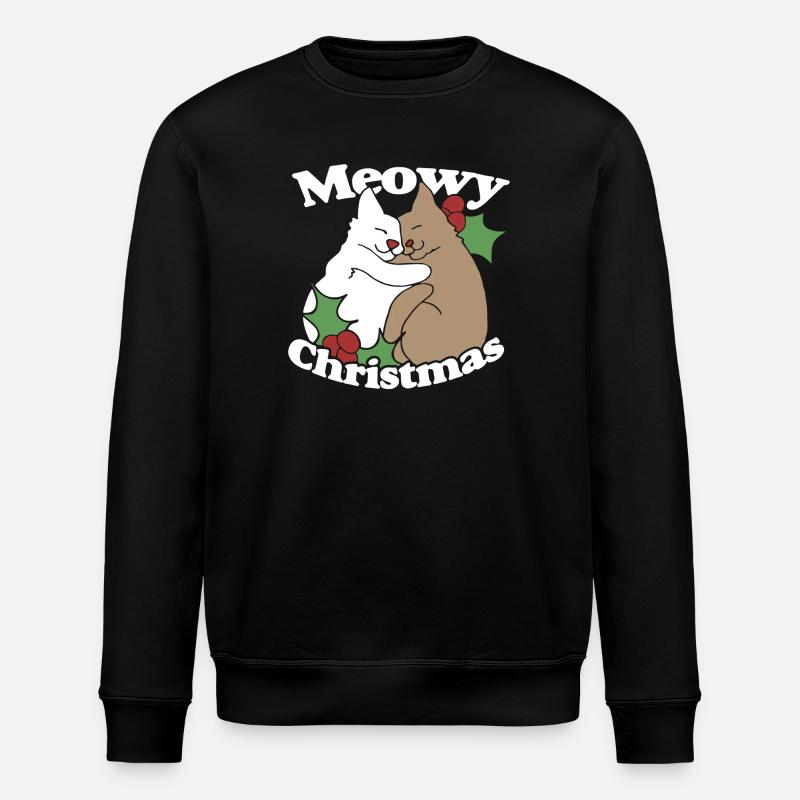 Meowy Weihnachtshemd - Stanley/Stella Unisex Bio-Sweatshirt ROLLER - Schwarz