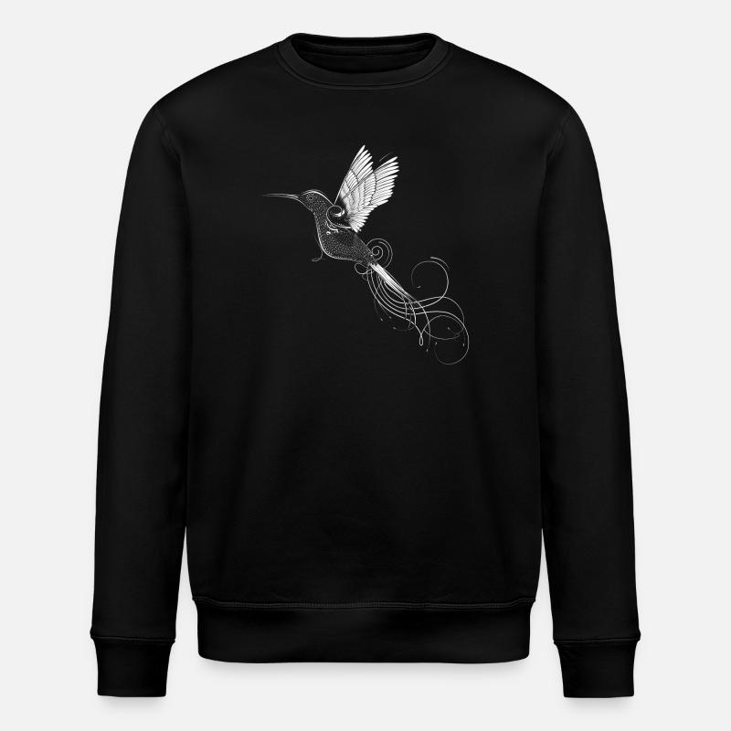 fanciful hummingbird - Stanley/Stella ROLLER Unisex Organic Sweatshirt - black