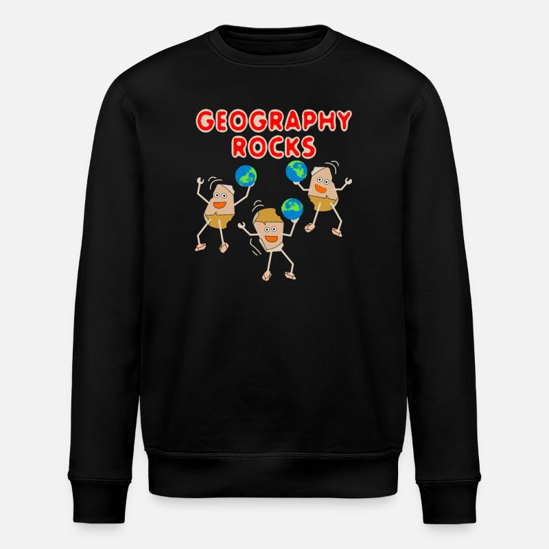Three Geography Rocks - Stanley/Stella Unisex Bio-Sweatshirt ROLLER - Schwarz