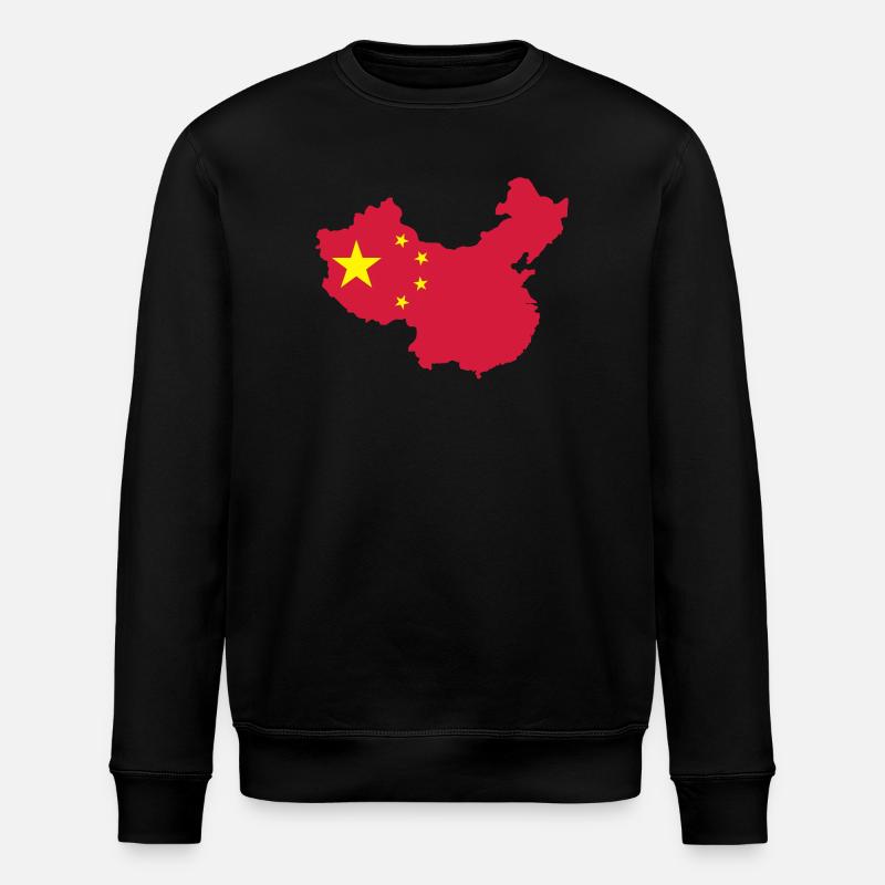 Karte von China - Stanley/Stella Unisex Bio-Sweatshirt ROLLER - Schwarz