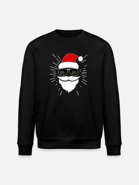 Santa mit Sonnenbrille - Stanley/Stella Unisex Bio-Sweatshirt ROLLER - Schwarz