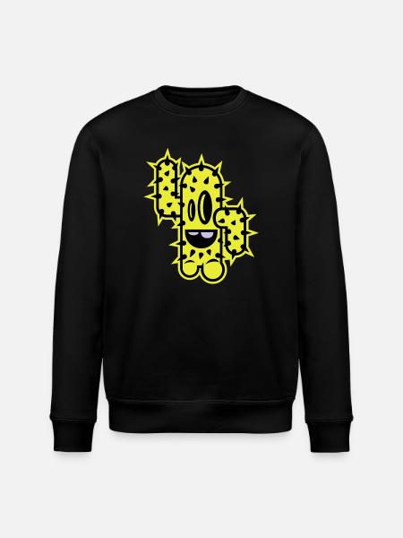 cactus high five comic - Stanley/Stella ROLLER Unisex Organic Sweatshirt - black