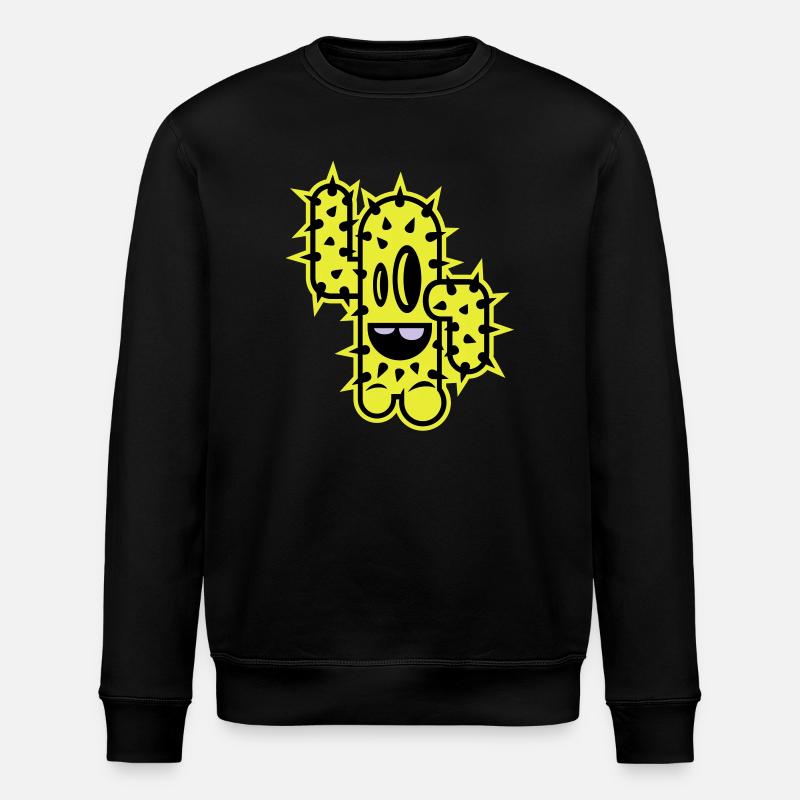 cactus high five comic - Stanley/Stella ROLLER Unisex Organic Sweatshirt - black