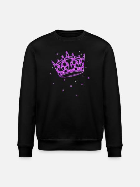 Crown Glitter Princess Birthday Princess - Stanley/Stella ROLLER Unisex Organic Sweatshirt - black