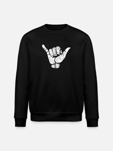 Shaka hand sign Hang - Stanley/Stella ROLLER Unisex Organic Sweatshirt - black