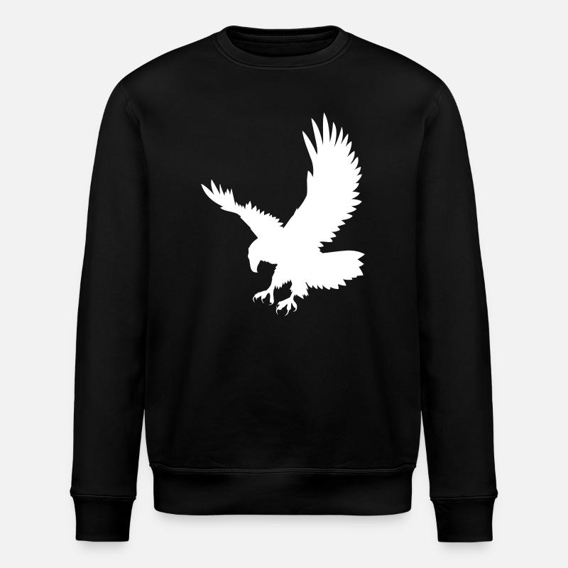 An eagle chasing its prey - Stanley/Stella ROLLER Unisex Organic Sweatshirt - black