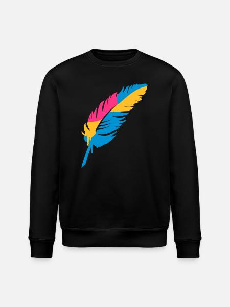 bunte Feder - Stanley/Stella Unisex Bio-Sweatshirt ROLLER - Schwarz
