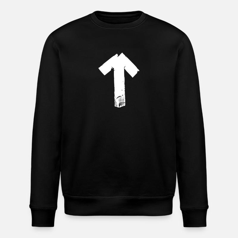 Arrow up - white - Stanley/Stella ROLLER Unisex Organic Sweatshirt - black