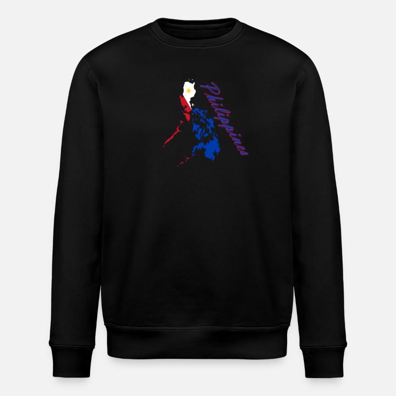 Philippines Flag Map Script - Stanley/Stella ROLLER Unisex Organic Sweatshirt - black
