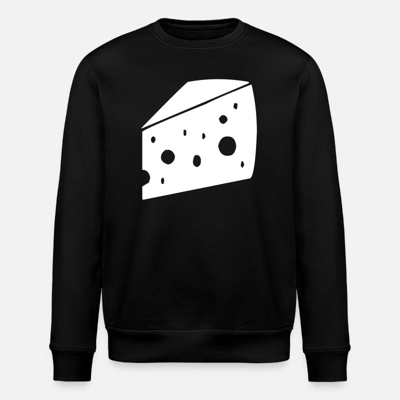 großes Stück Käse mit Löchern - Stanley/Stella Unisex Bio-Sweatshirt ROLLER - Schwarz
