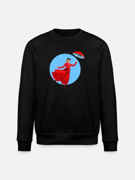 Red lady with umbrella twist - Stanley/Stella ROLLER Unisex Organic Sweatshirt - black