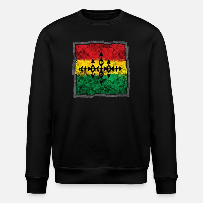 Abstraktes Reggae Färbe-Cross - Stanley/Stella Unisex Bio-Sweatshirt ROLLER - Schwarz
