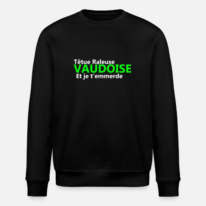 Stubborn grumpy Vaudoise - Stanley/Stella ROLLER Unisex Organic Sweatshirt - black