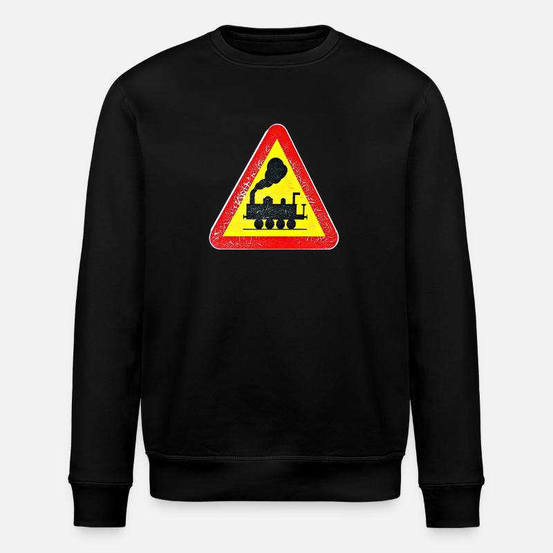 Train crosses - Stanley/Stella ROLLER Unisex Organic Sweatshirt - black