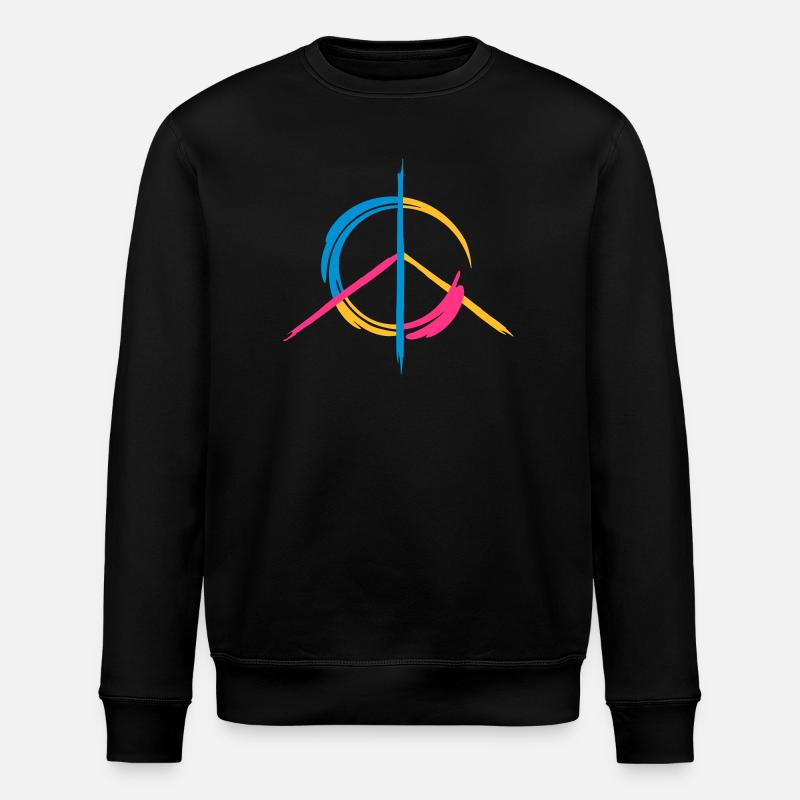 Friedenssymbol - Stanley/Stella Unisex Bio-Sweatshirt ROLLER - Schwarz
