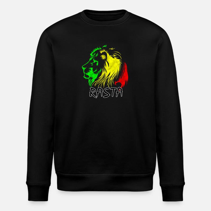 Lion rasta : style vert-jaune-rouge - Sweat bio ROLLER Stanley/Stella Unisexe - noir