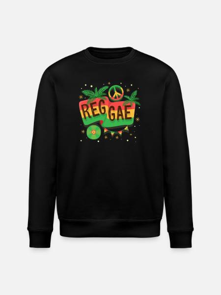Reggae Flag Rainbow Vibe - Stanley/Stella ROLLER Unisex Organic Sweatshirt - black