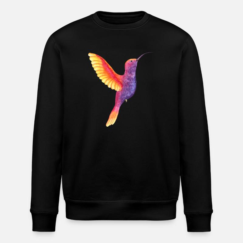 Lebendiger Aquarell-Kolibri - Stanley/Stella Unisex Bio-Sweatshirt ROLLER - Schwarz