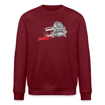 Beschwipste Eule - Stanley/Stella Unisex Bio-Sweatshirt ROLLER - Burgunderrot - Vorne - Nik (191cm)