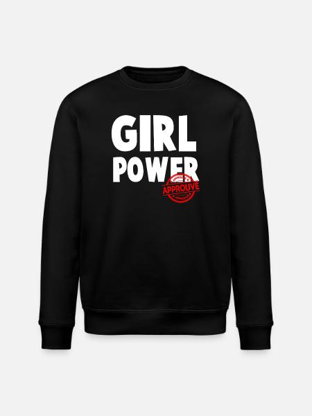 Girl Power Bold Script Design - Stanley/Stella ROLLER Unisex Organic Sweatshirt - black