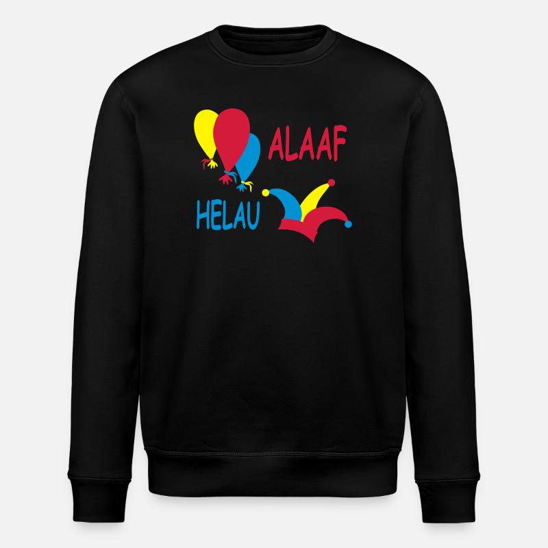 Farbenfrohe Karneval und Clown-Illustration - Stanley/Stella Unisex Bio-Sweatshirt ROLLER - Schwarz