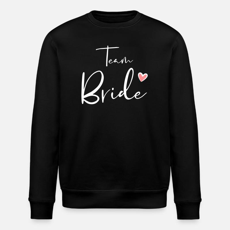 Team Bride Herz Junggesellinnenabschied Geschenk - Stanley/Stella ROLLER Unisex Organic Sweatshirt - black