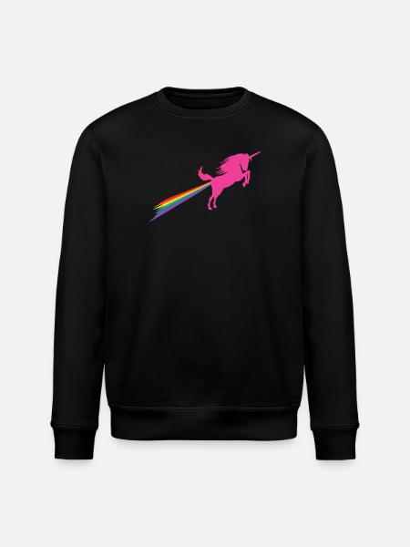 Unichorn Rainbow Fart - Stanley/Stella ROLLER Unisex Organic Sweatshirt - black