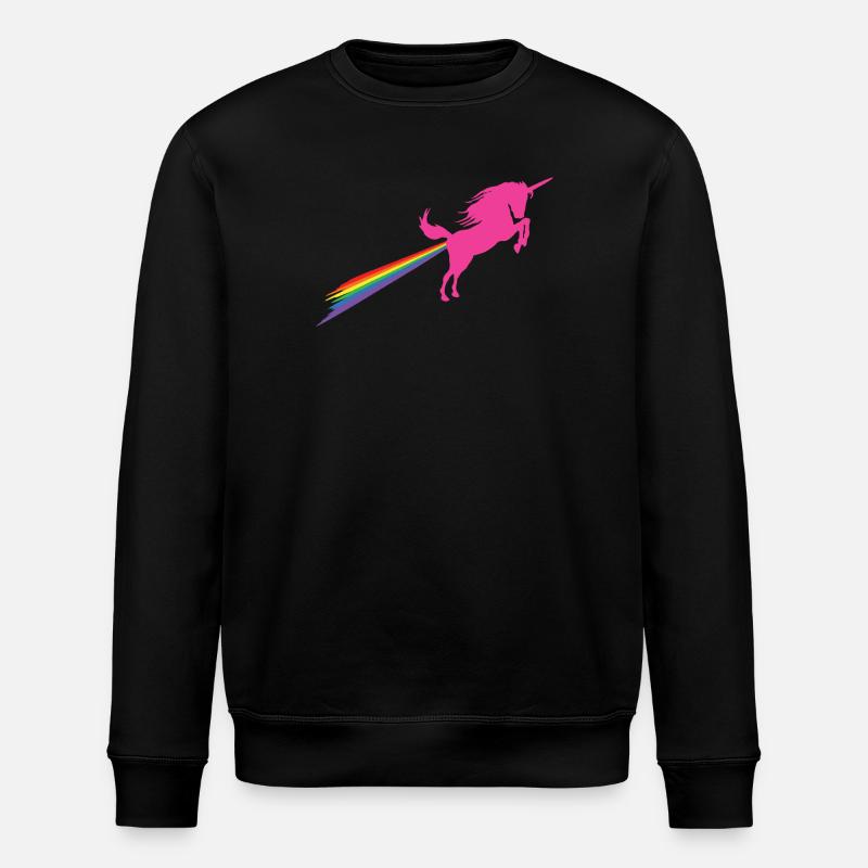 Einhorn Regenbogen Furz - Stanley/Stella Unisex Bio-Sweatshirt ROLLER - Schwarz