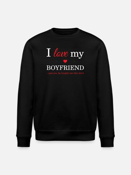 I Love My Boyfriend - Stanley/Stella ROLLER Unisex Organic Sweatshirt - black