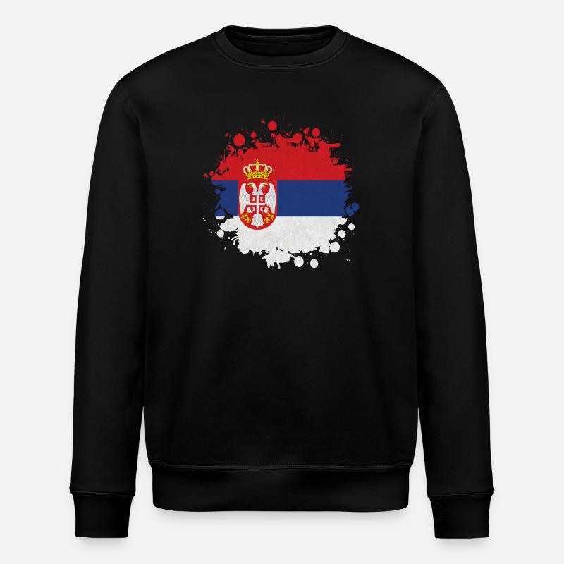 Serbia Blobs / Gift Belgrade Balkan Flag - Stanley/Stella ROLLER Unisex Organic Sweatshirt - black