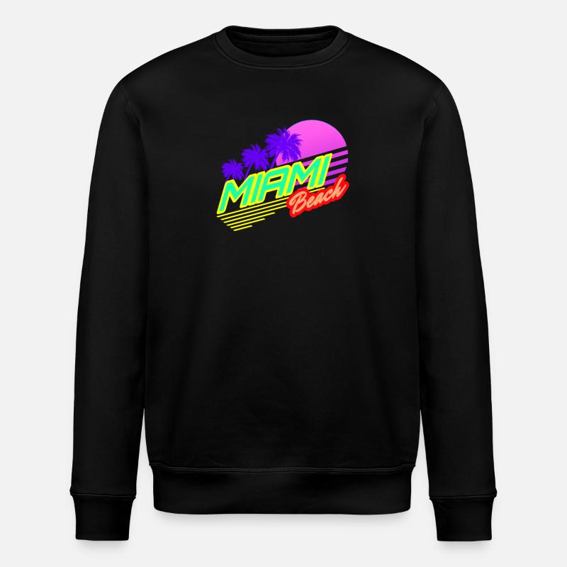 Miami Beach Sunset - Stanley/Stella Unisex Bio-Sweatshirt ROLLER - Schwarz