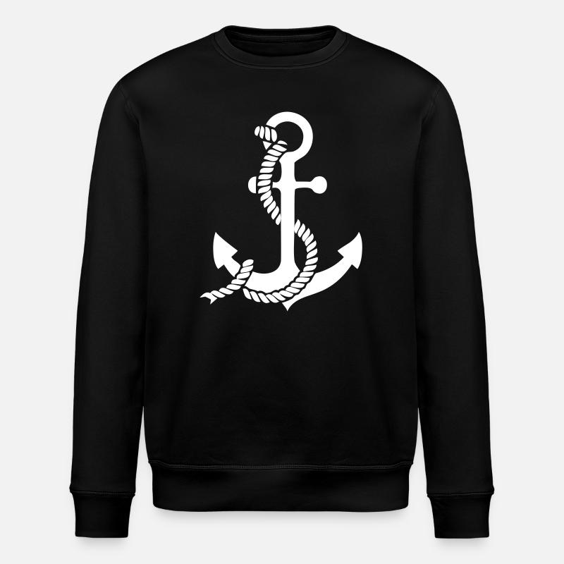 Anchor with knot - Stanley/Stella ROLLER Unisex Organic Sweatshirt - black