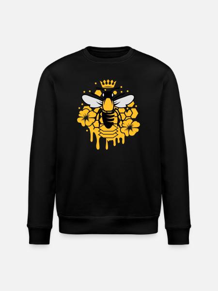 A bee with a crown - Stanley/Stella ROLLER Unisex Organic Sweatshirt - black