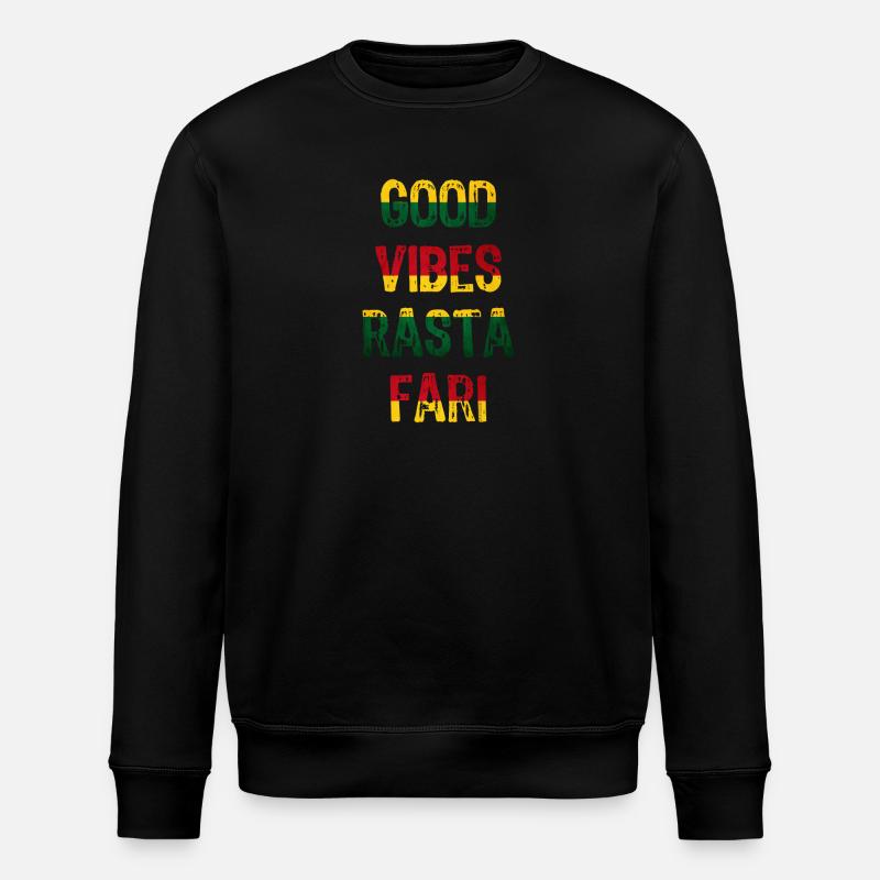Gute Vibes Rasta Fari - Stanley/Stella Unisex Bio-Sweatshirt ROLLER - Schwarz